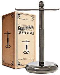 Gentleman Jon shaving stand with heavy-base provides stable countertop support for daily use.