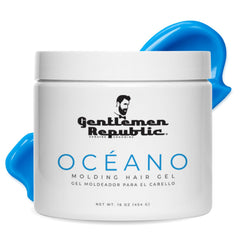 Gentlemen Republic Oceano gel packaging shows a 16oz bottle for long-lasting style.