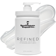 Gentlemen Republic Refined Gel pump bottle ready for controlled application and all-day hold.