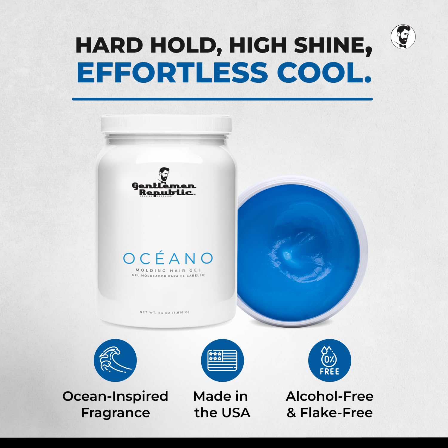 Aplicación suave del Oceano Gel de Gentlemen Republic para cabello sin copos.