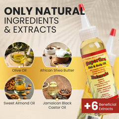 Genuine African Formula SuperGro oil on hair for moisture and shine