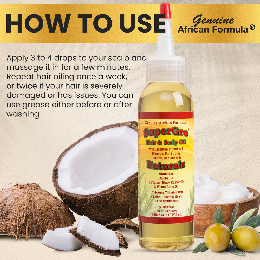 Genuine African Formula SuperGro natural oils blend for hair nourishment