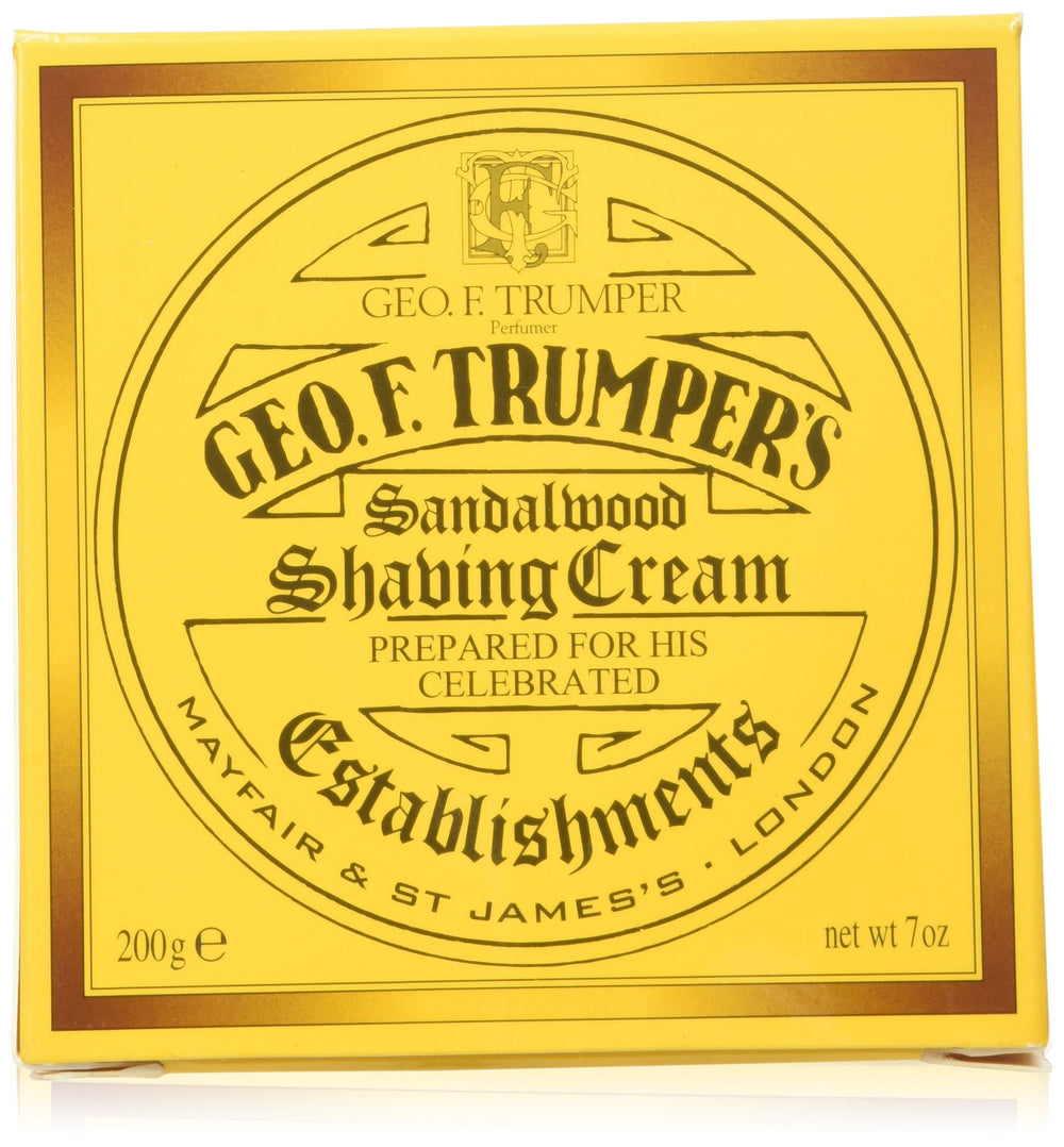 Geo F. Trumper Sandalwood Soft Shaving Cream jar closed – smooth shave potential