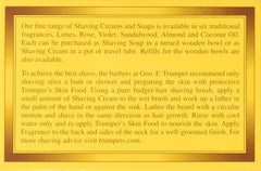 Geo F. Trumper Sandalwood Soft Shaving Cream jar open reveals rich cream for lavish lather