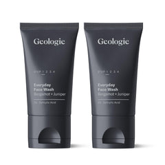 Geologie 2% Salicylic Acid Face Wash bottle closeup highlights pore-clearing formula for clearer skin.