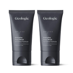 Geologie Daily Face Wash bottle close-up—gentle, fragrance-free cleansing for sensitive skin.