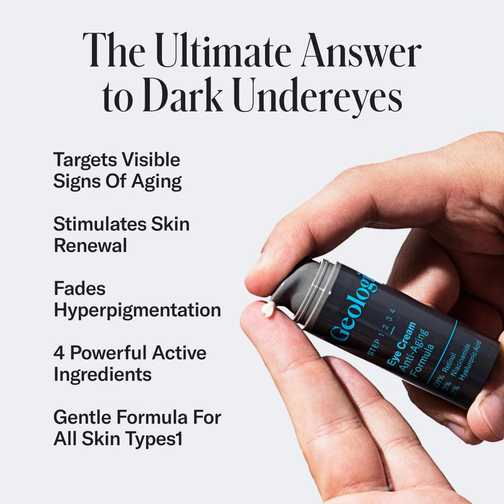 Geologie dark circle eye cream jar targets under-eye appearance.