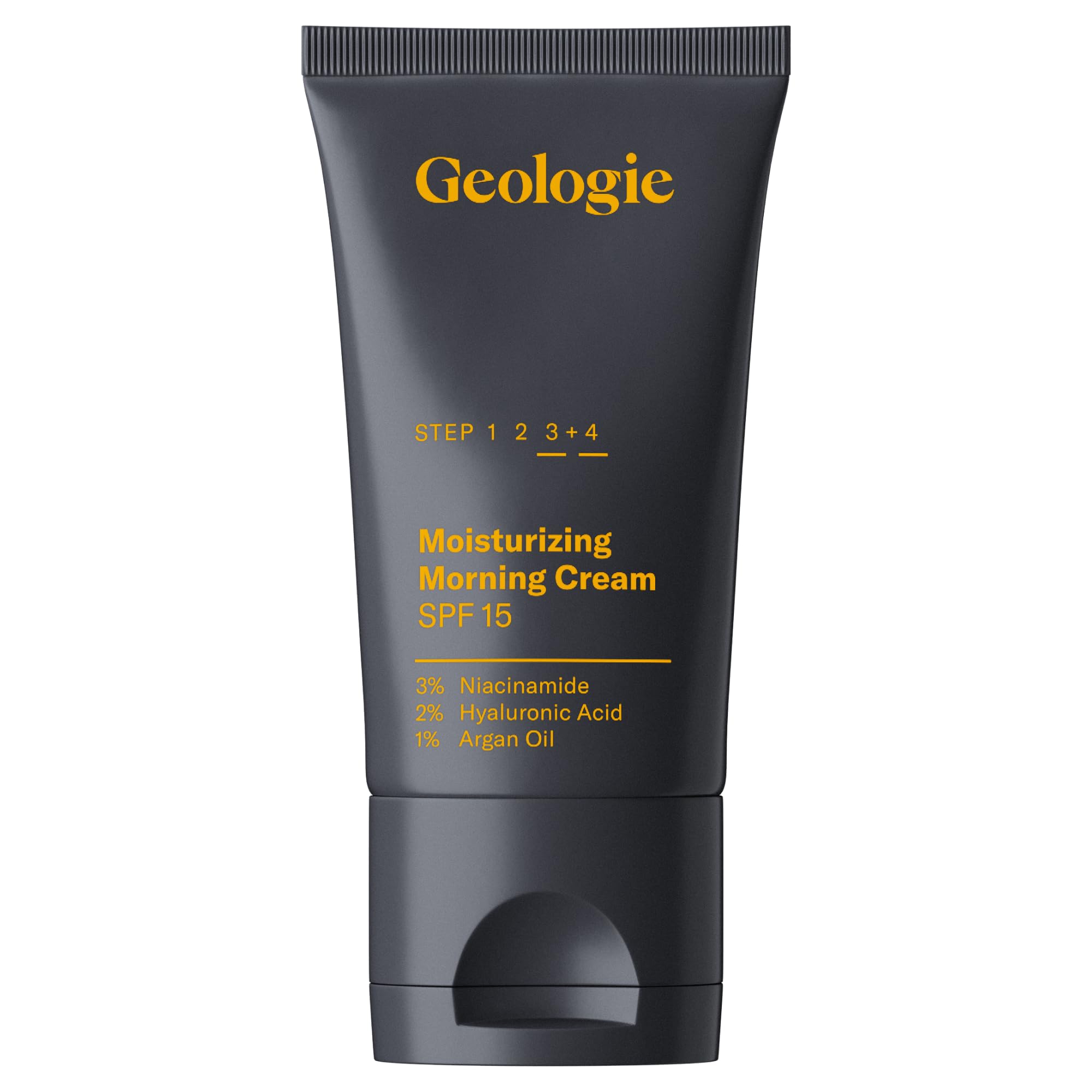 Geologie moisturizing face cream SPF 15 bottle closeup highlighting hydration and protection