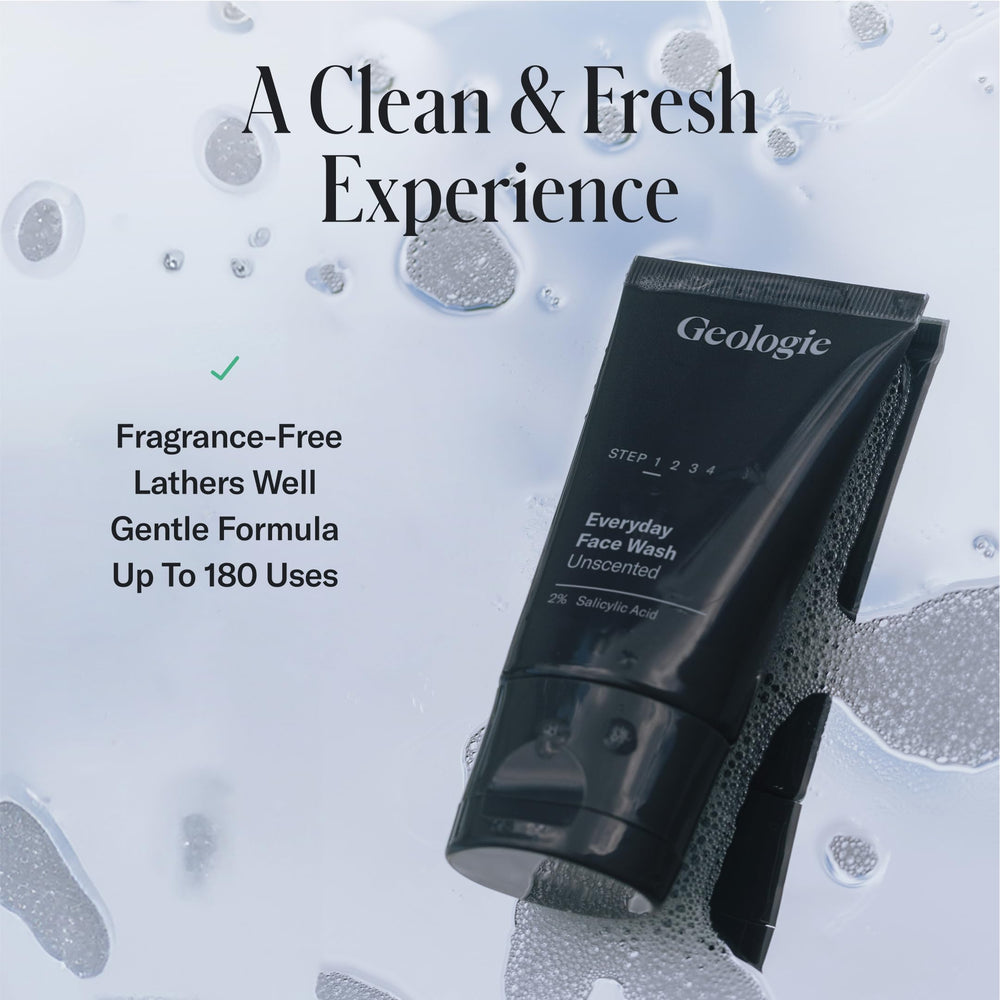 Geologie salicylic acid pores image communicates pore unclogging and oil control.