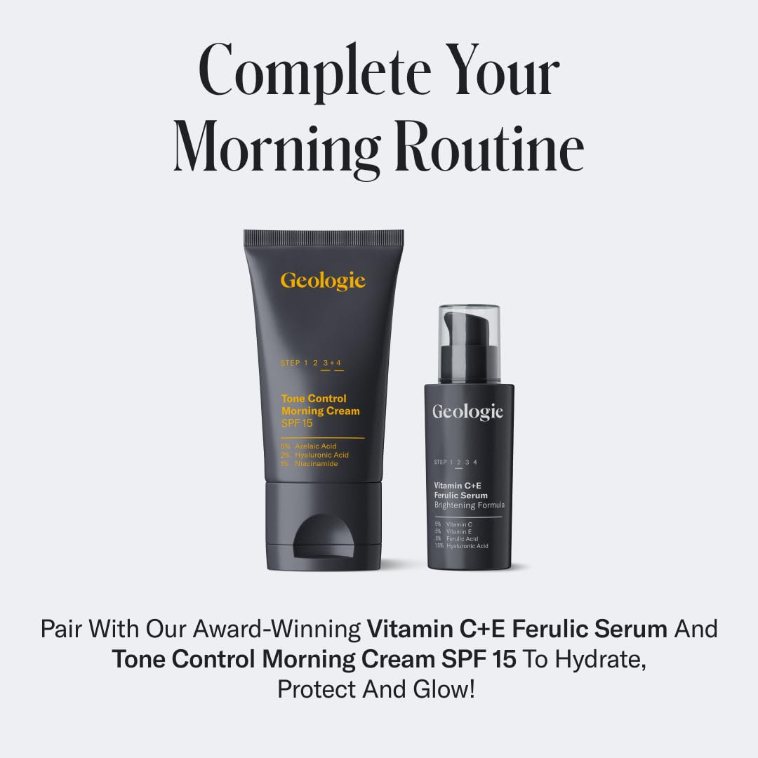 Geologie SPF15 sunscreen application scene illustrating matte finish and shine-free skin