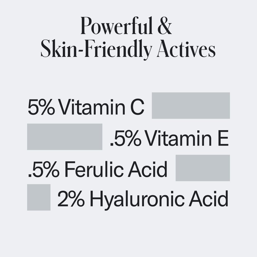 Geologie Vitamin C+E Ferulic Serum routine image demonstrates morning use with SPF