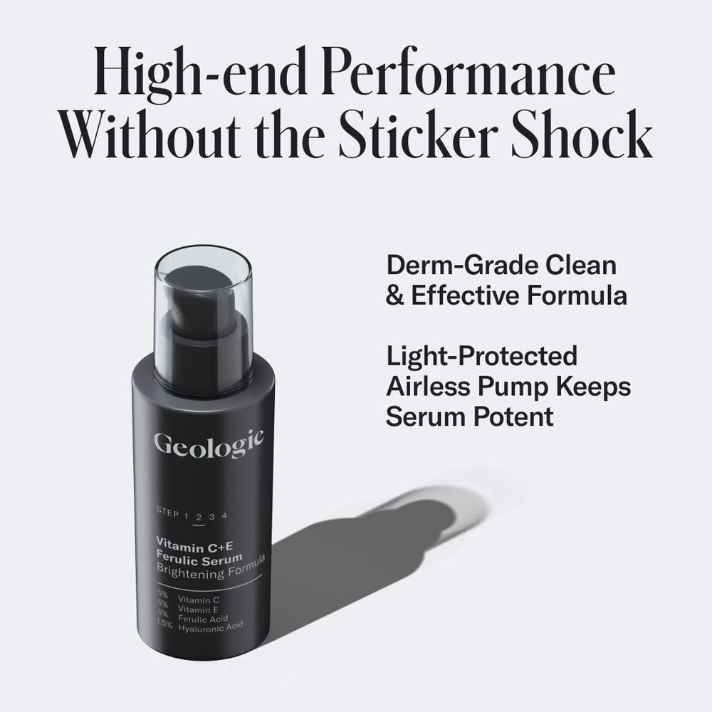 Geologie Vitamin C+E Ferulic Serum texture swirl highlights rich, silky hydration
