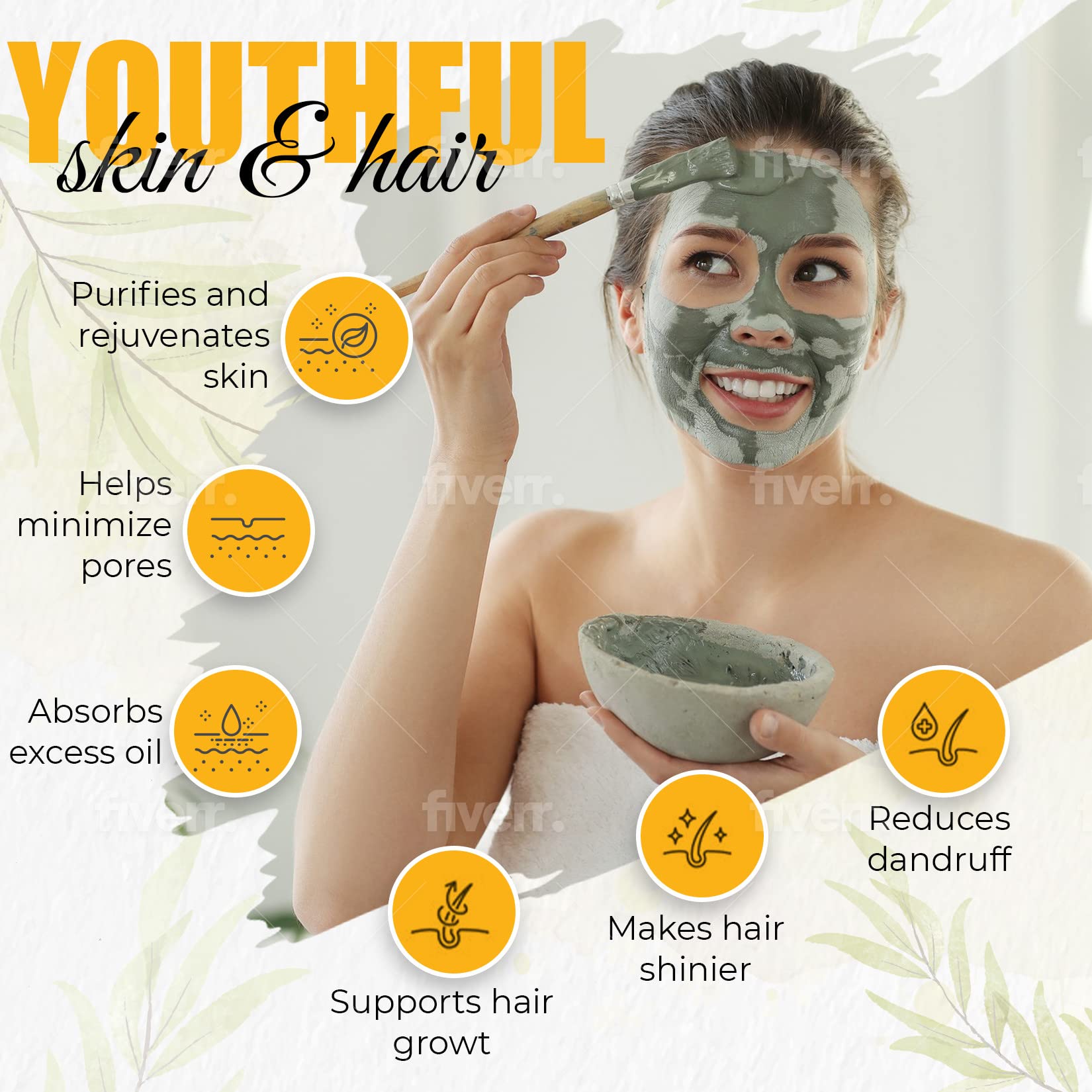 GER General Merchandise Calcium Bentonite Clay face mask application for smoother, purified skin