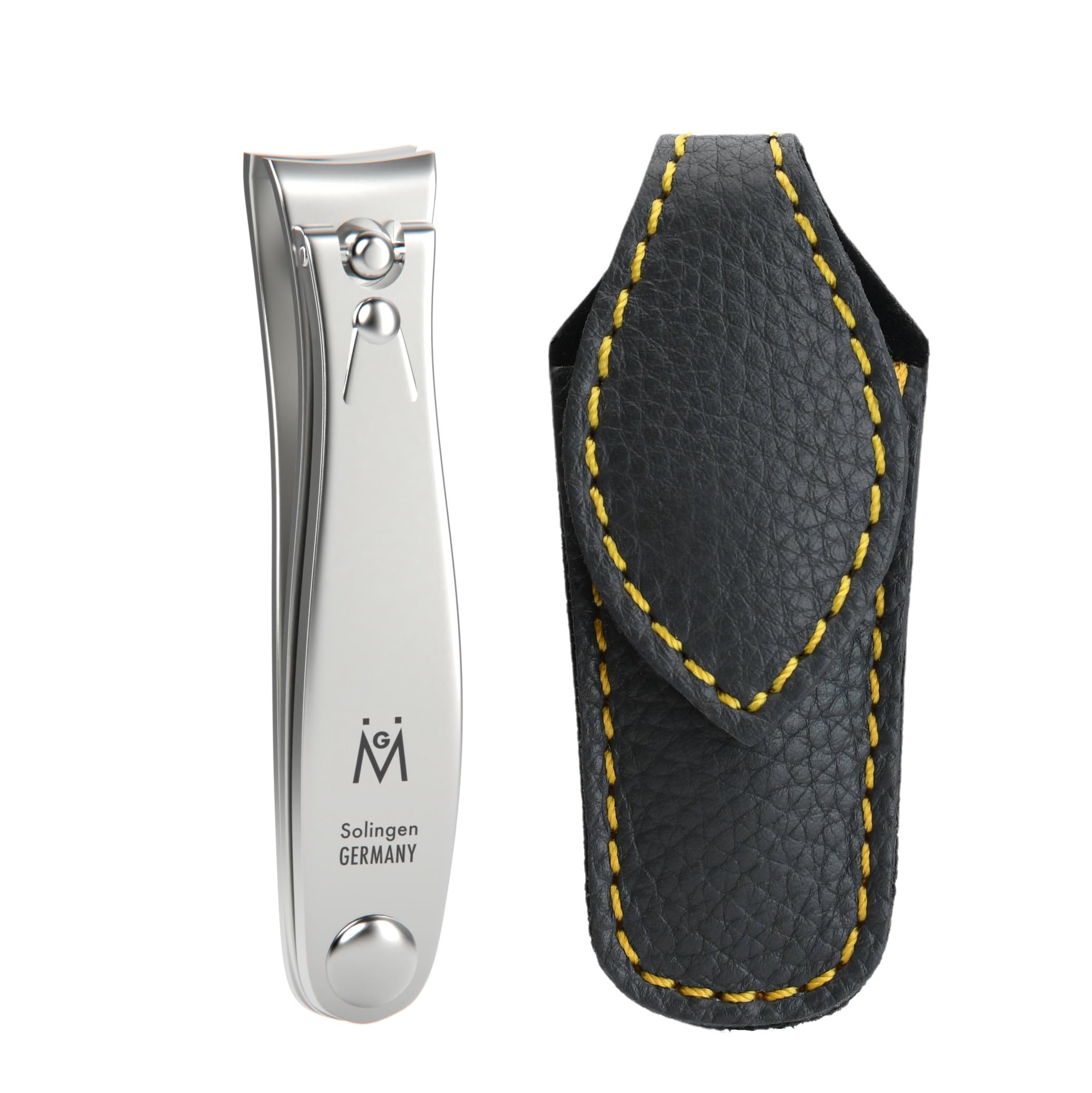 GERMANIKURE professional small nail clipper with leather case for travel grooming.