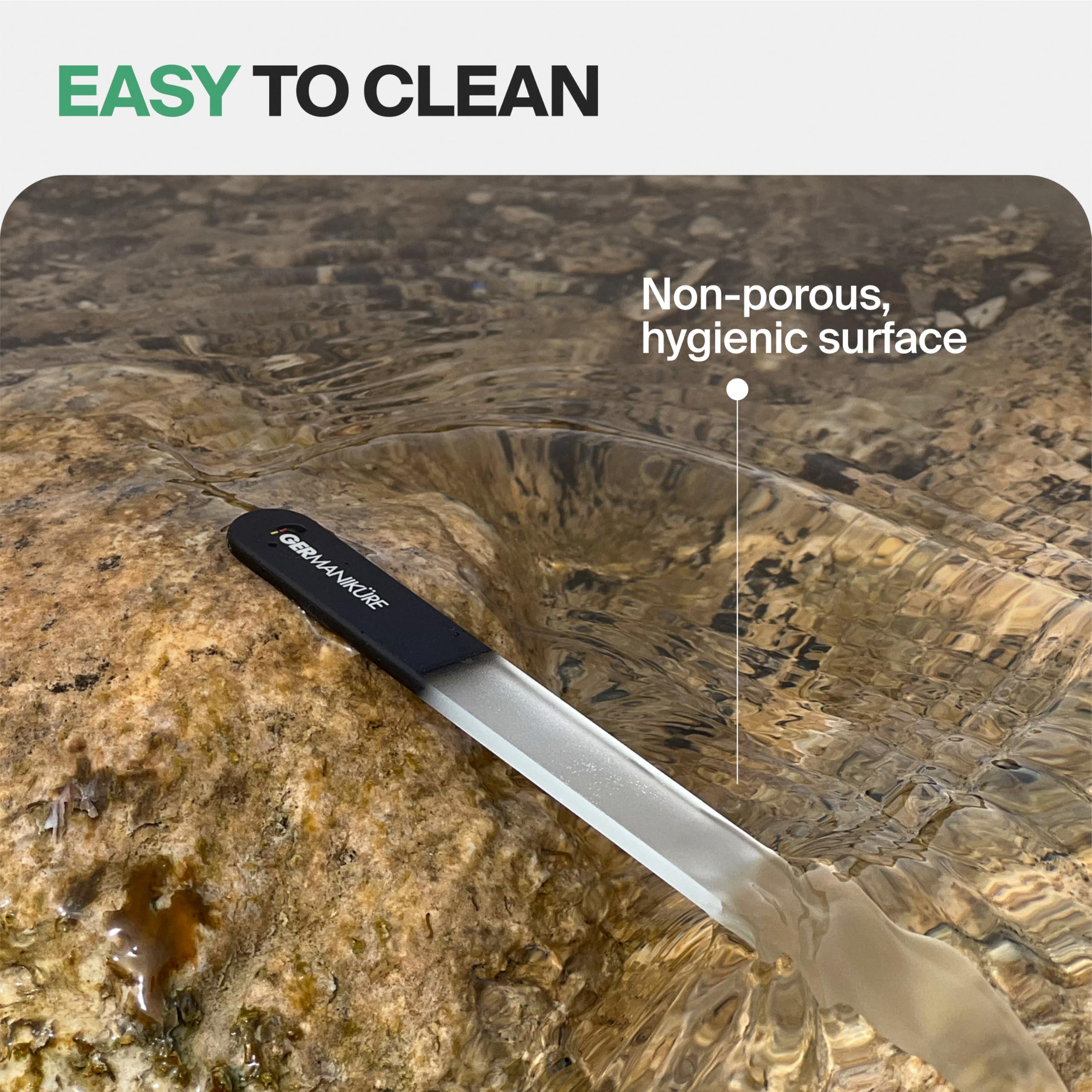 GERmanikure rounded edges improve safety when shaping tiny nails.