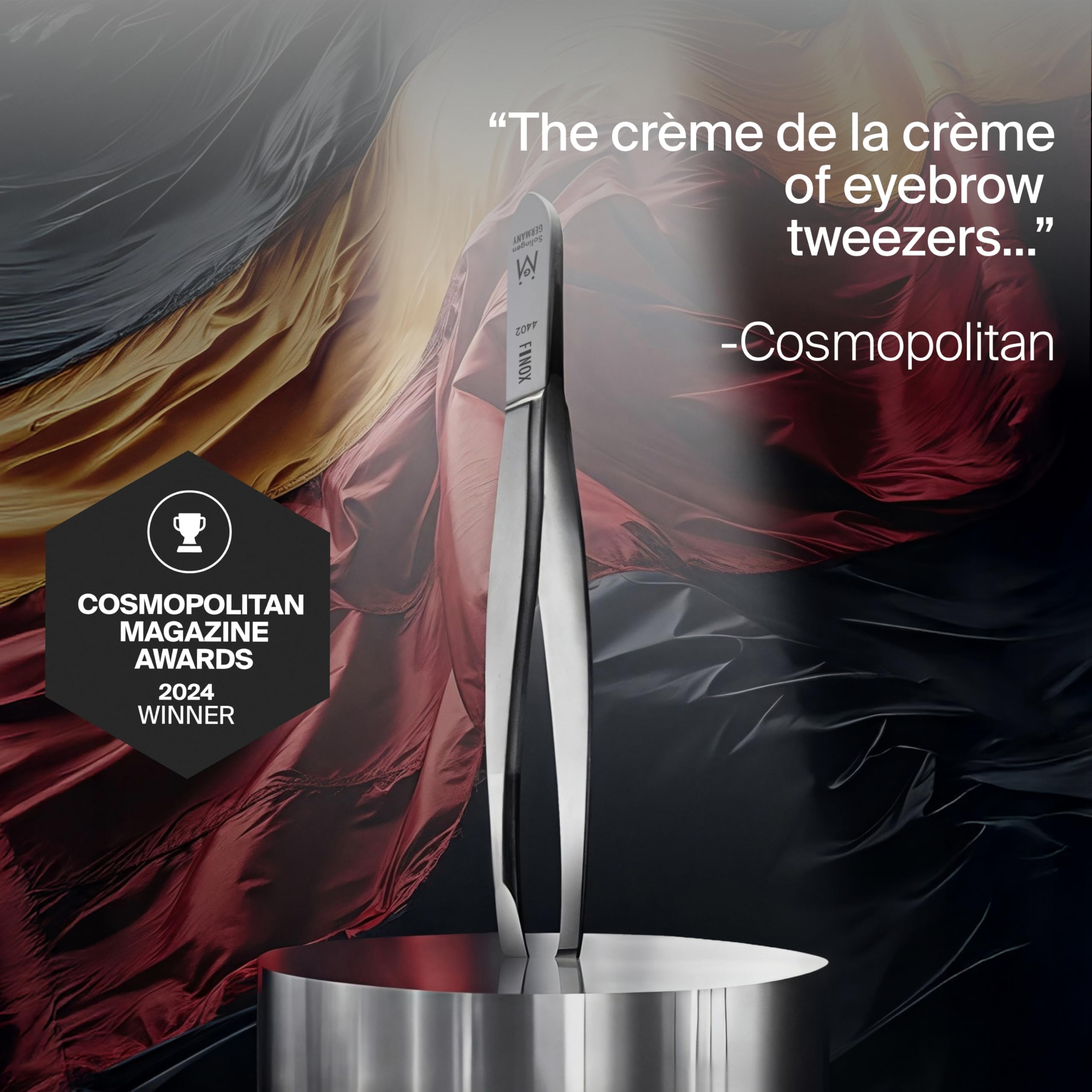 GERmanikure slanted tweezers precision tip ideal for brows and ingrown hairs