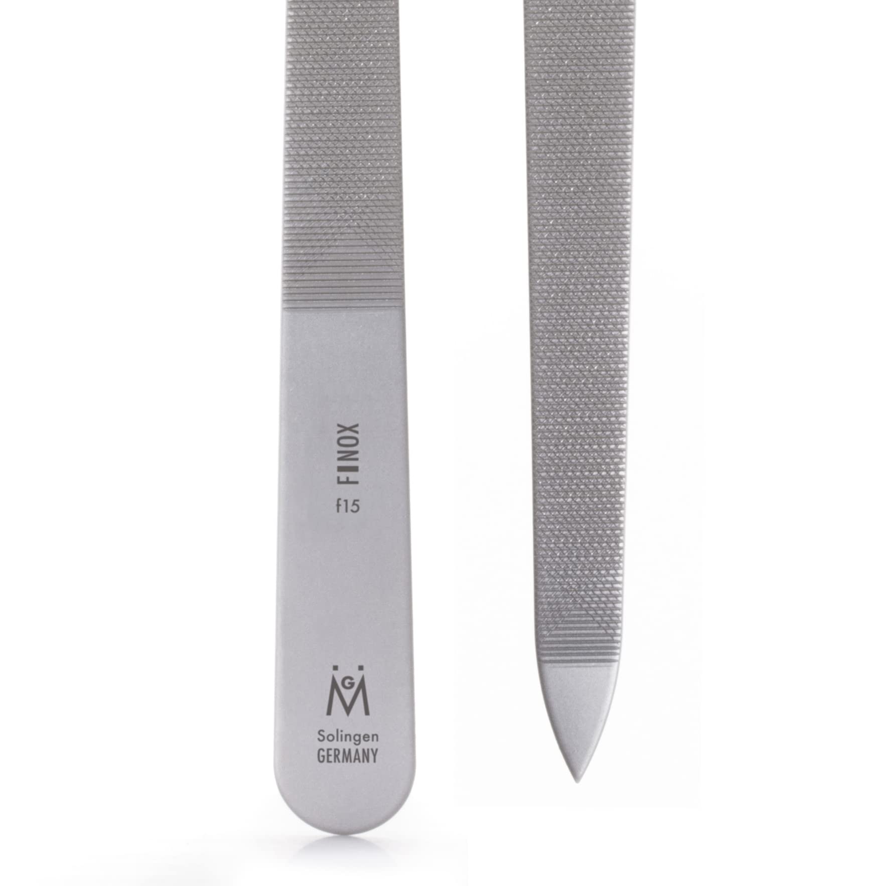GERMANIKURE triple cut nail file hands holding demonstrates precise shaping