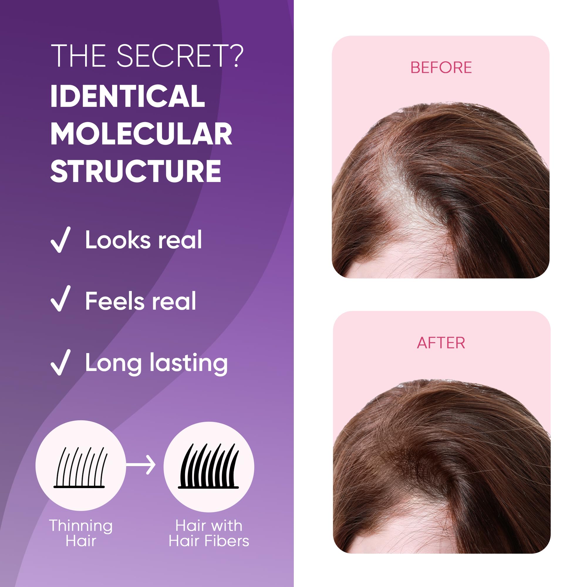 Get Back Gorgeous GBG Hair Fibers being blended to add texture and lift with existing hair.