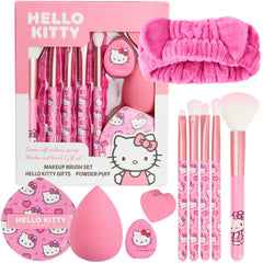 Get Trend Hello Kitty makeup brush set in pink for smooth daily application
