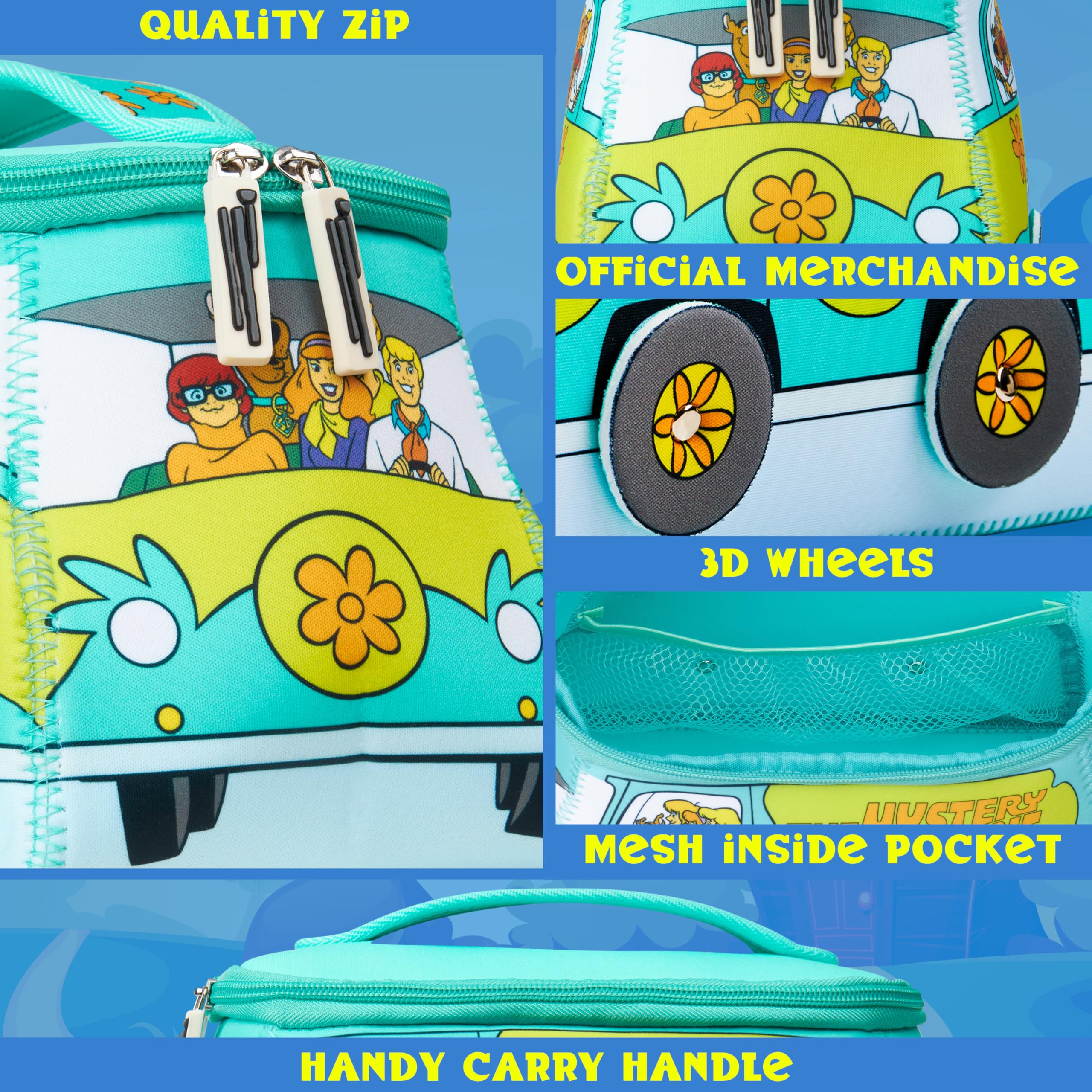 Get Trend Scooby Doo toiletry bag with water-resistant lining protects contents on trips