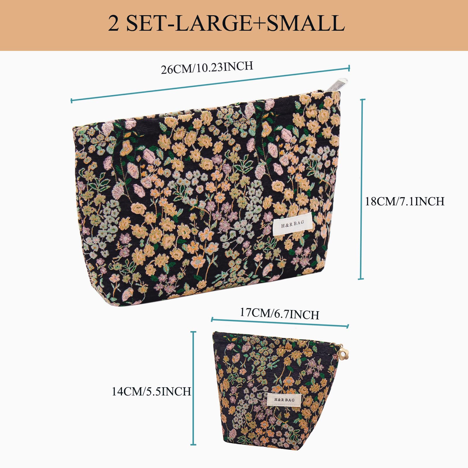 Getgto large zipper pouch keeps cosmetics organized for daily use.