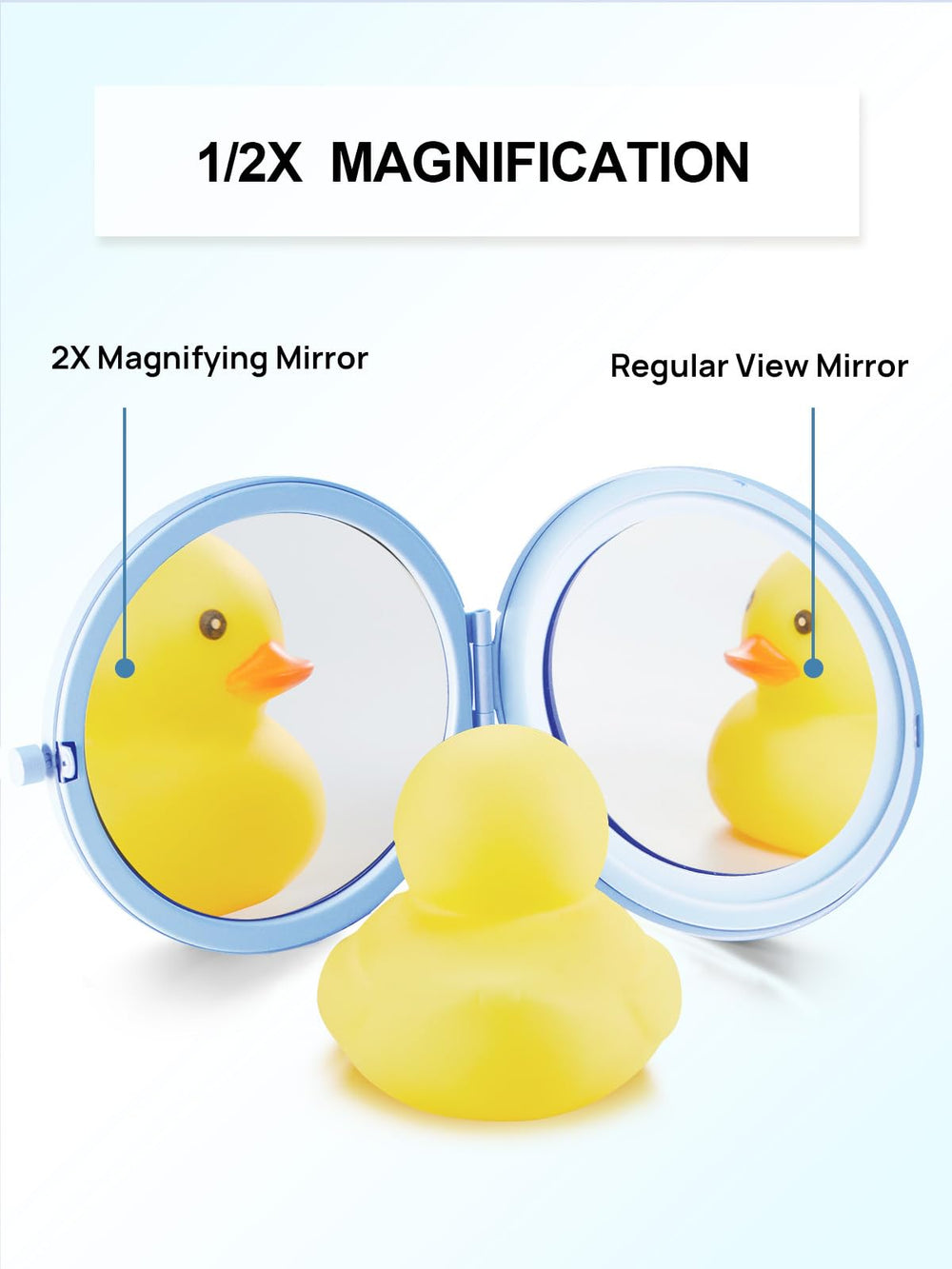 Getinbulk compact mirror metal shell close-up shows durable design.