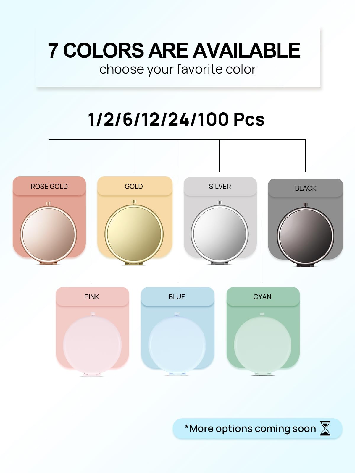 Getinbulk compact mirror pocket-size fits in bag for quick checks.