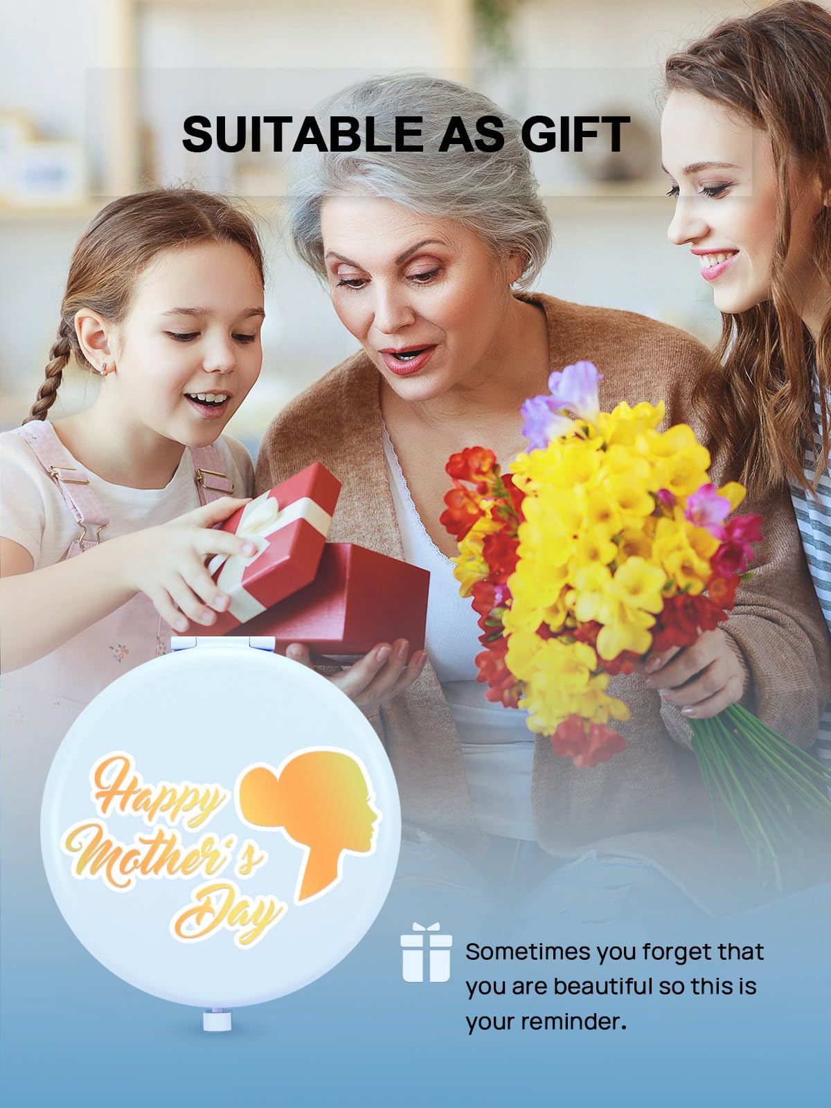 Getinbulk compact mirror seven-color options to match personal style.