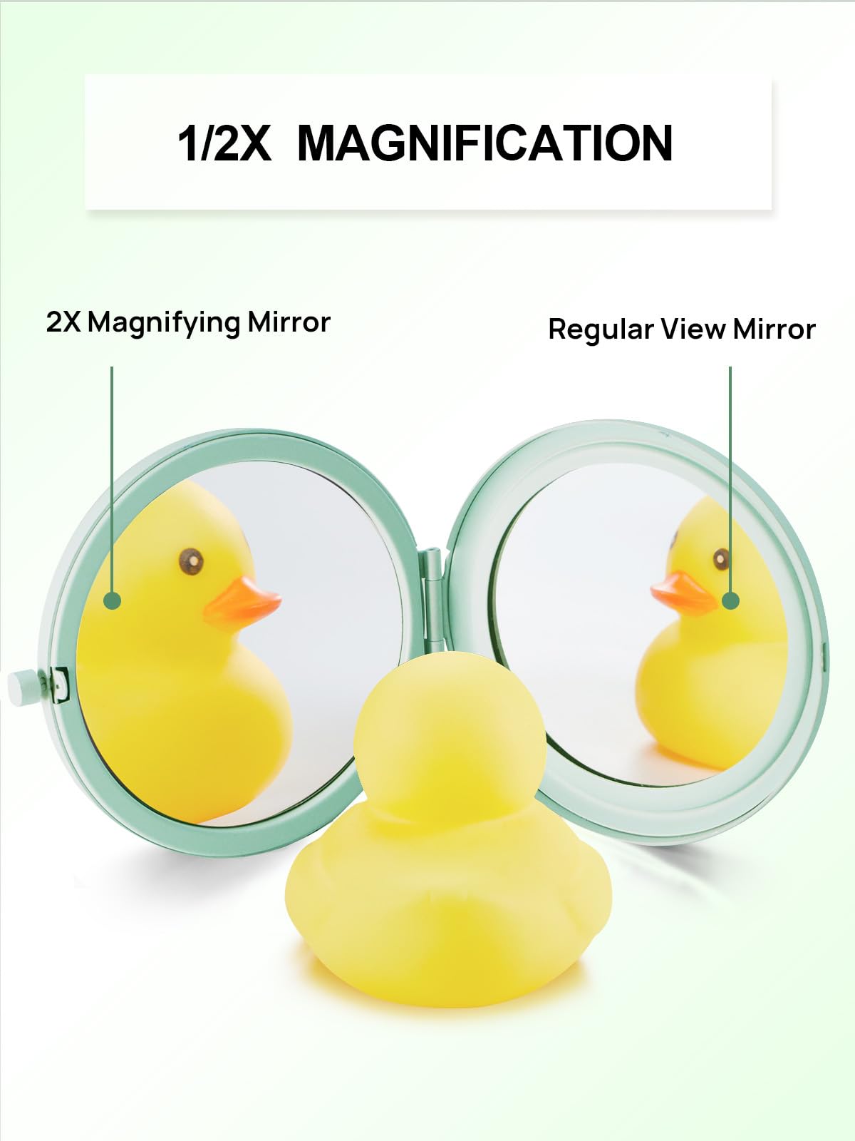Getinbulk metal-shell compact mirror close-up highlights sturdy frame for daily use.