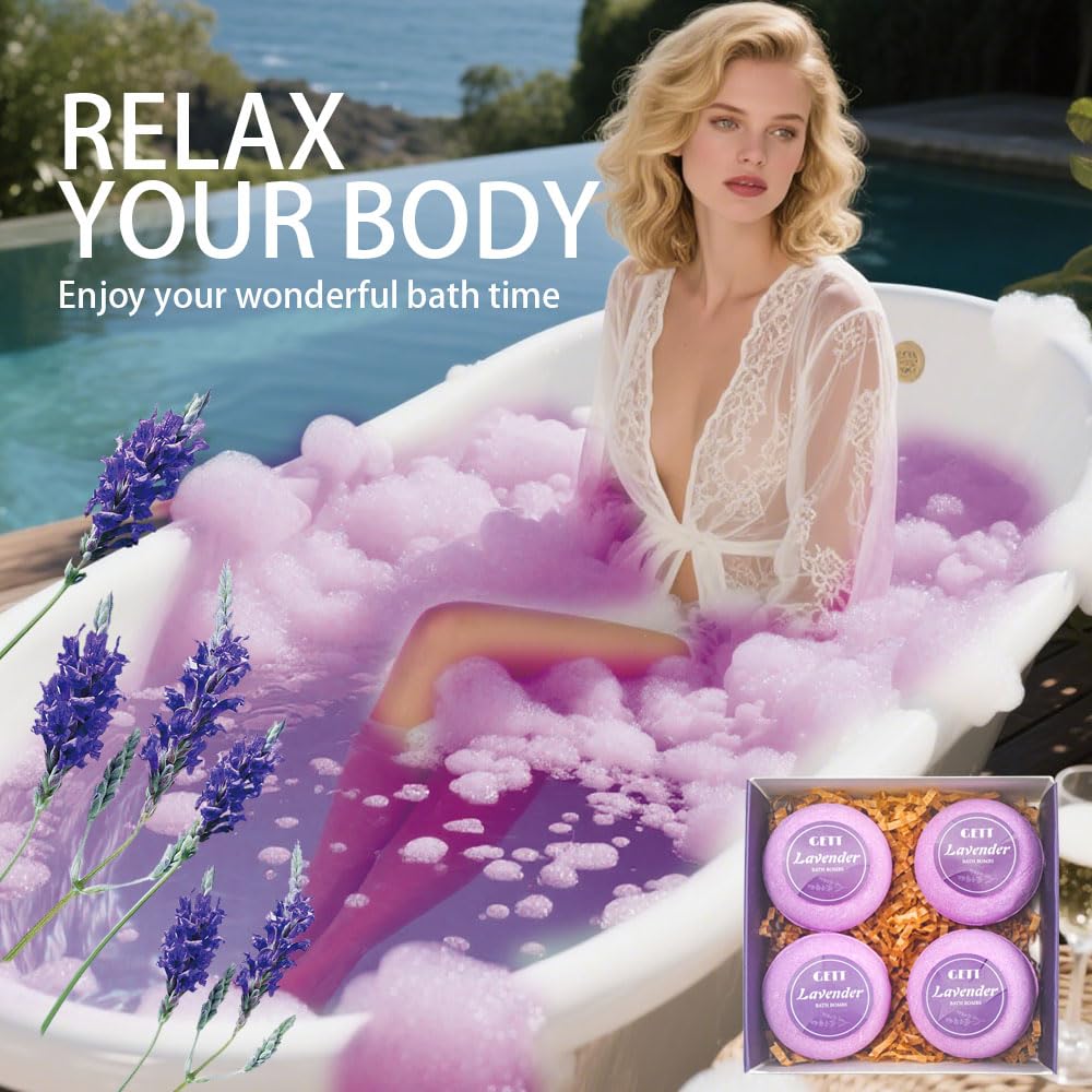 GETT lavender bath bomb gift set presented as a versatile gifting option.