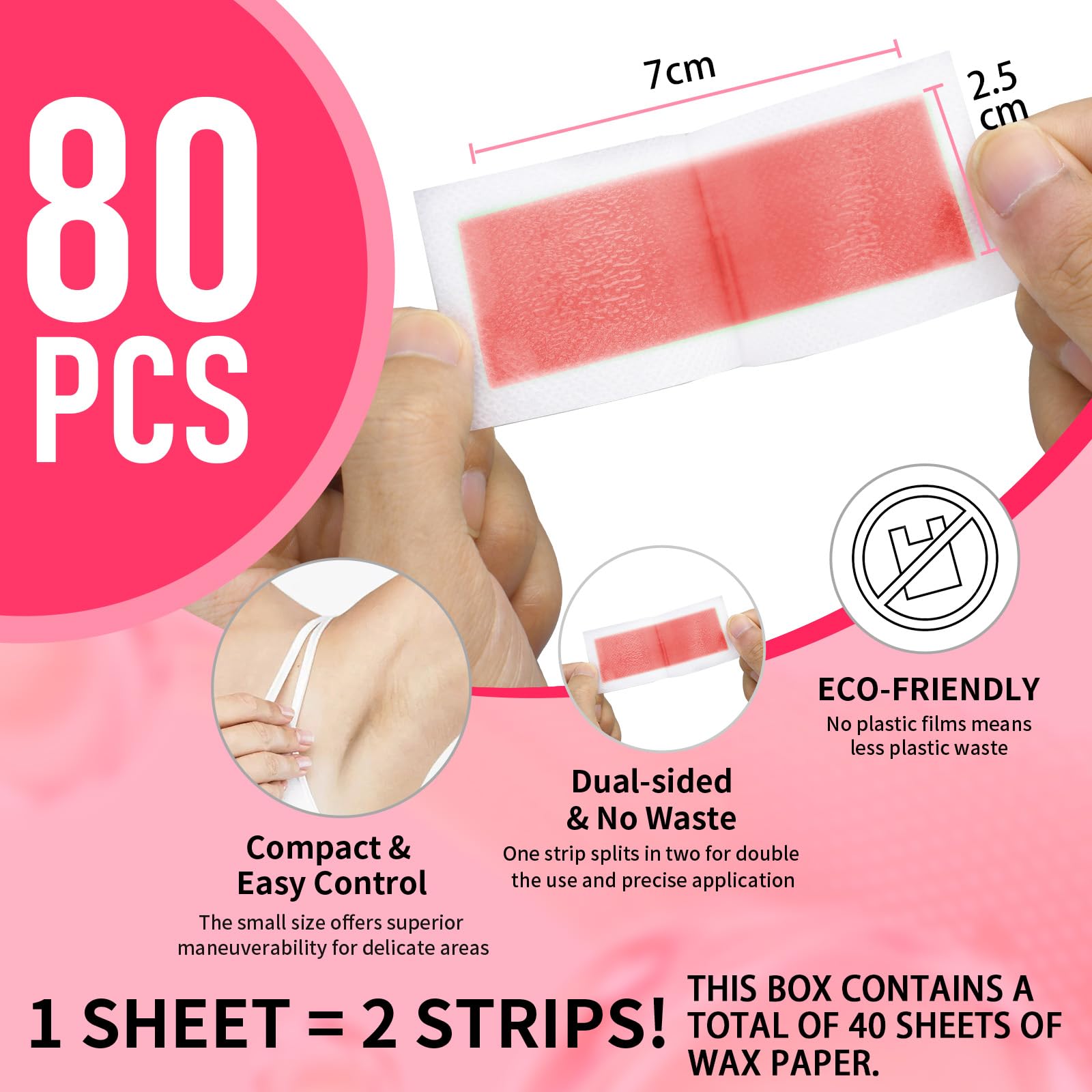 GEWJEK wax strips warmed between hands for quick DIY waxing.
