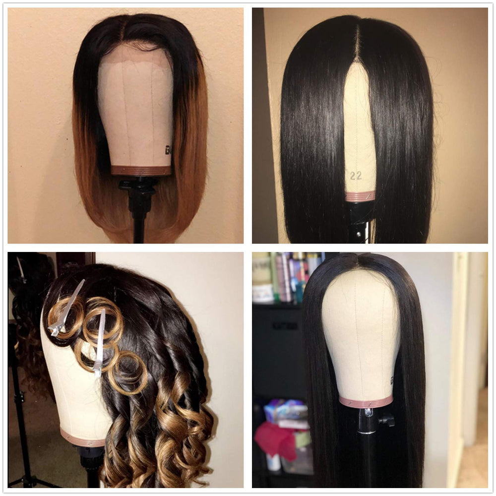 GEXWORLDWIDE cork canvas head textured cork detail highlights natural surface for wig grip.