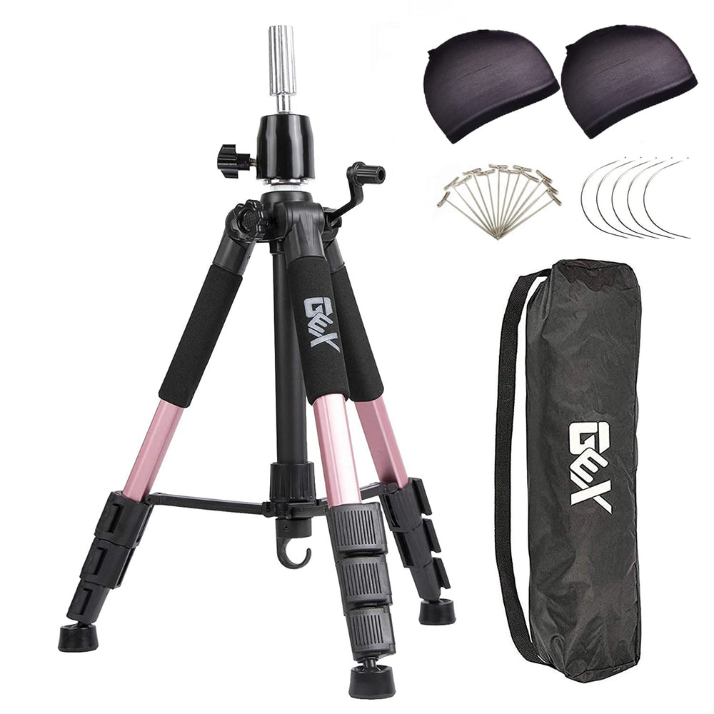 GEXWORLDWIDE GEX 55-inch mannequin tripod extended in rose gold for stable cosmetology setups