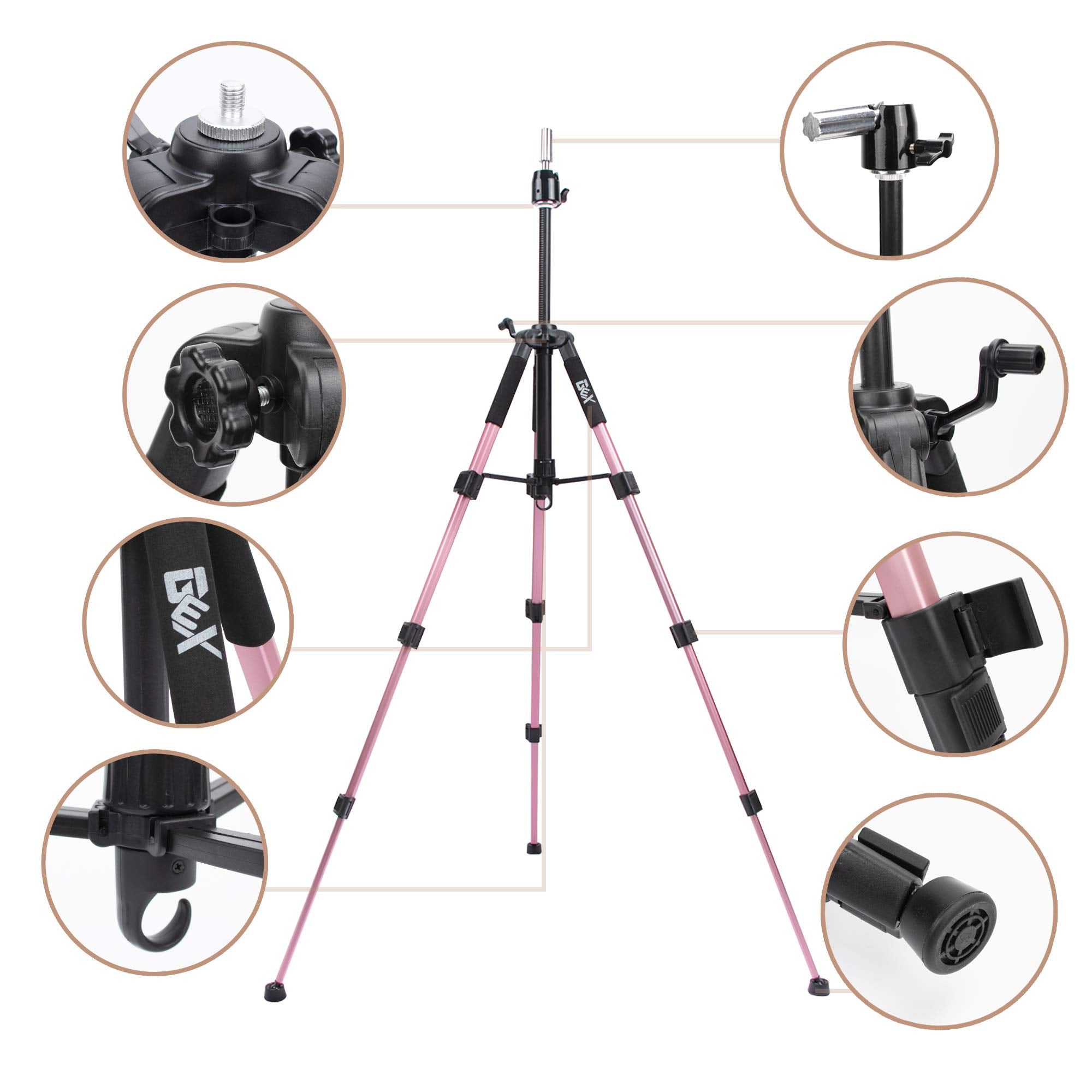 GEXWORLDWIDE GEX 55-inch mannequin tripod folded rose gold for easy storage and transport
