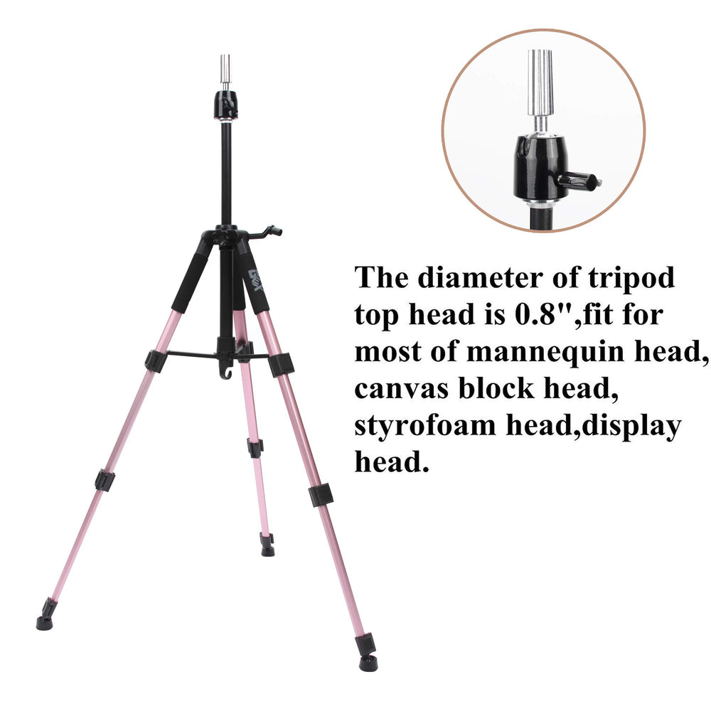 GEXWORLDWIDE GEX 55-inch mannequin tripod rotatable top compatible with most mannequin heads