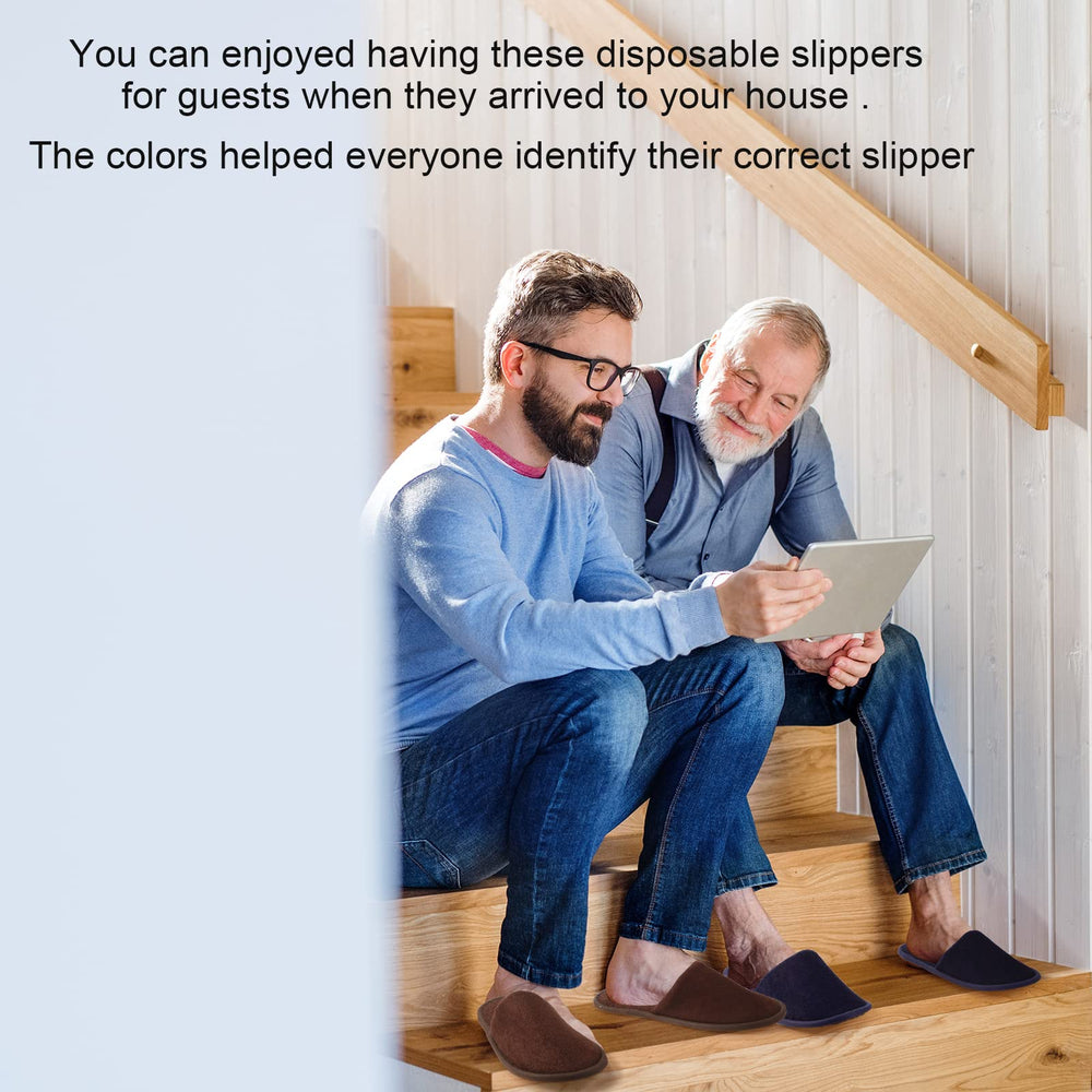 Geyoga color-varied slippers help guests identify their pair quickly.