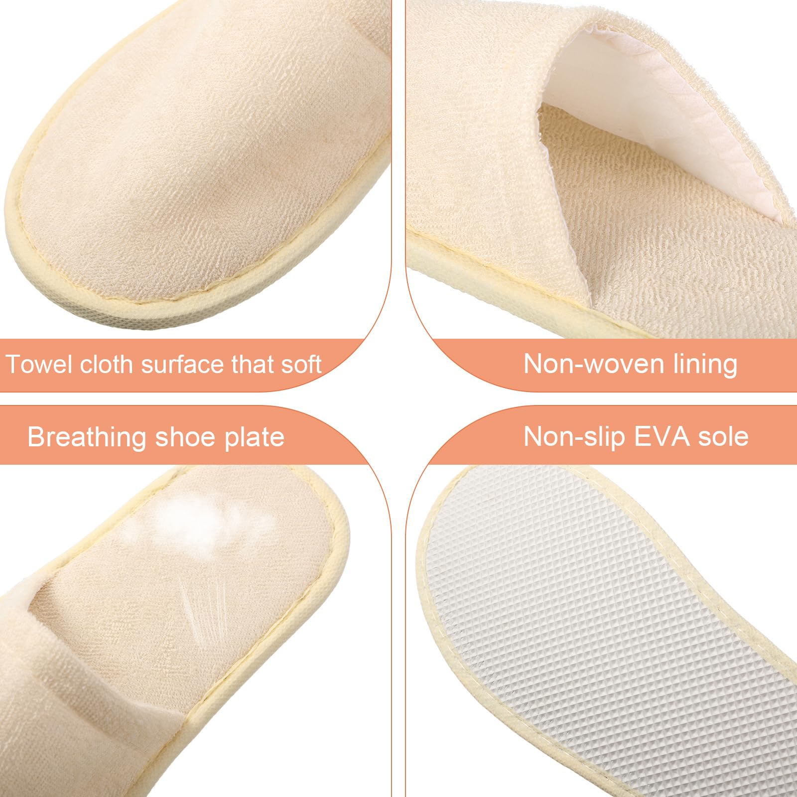Geyoga hotel spa slippers, closed-toe EVA sole for secure, non-slip wear.