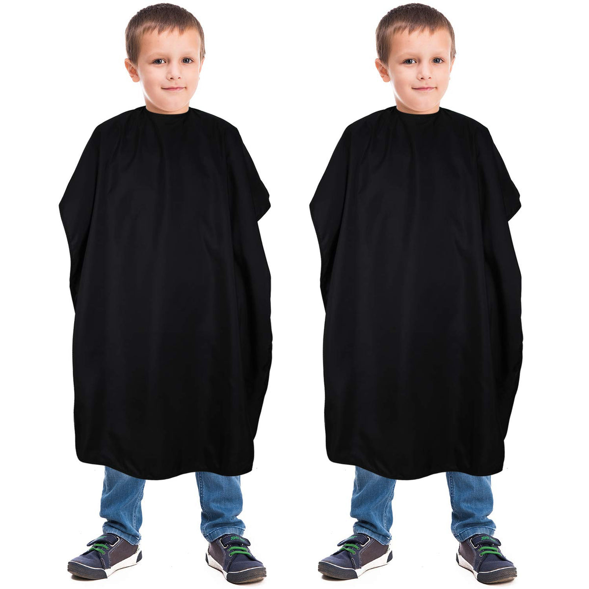 Geyoga kids barber cape with adjustable neck closure secures during haircut