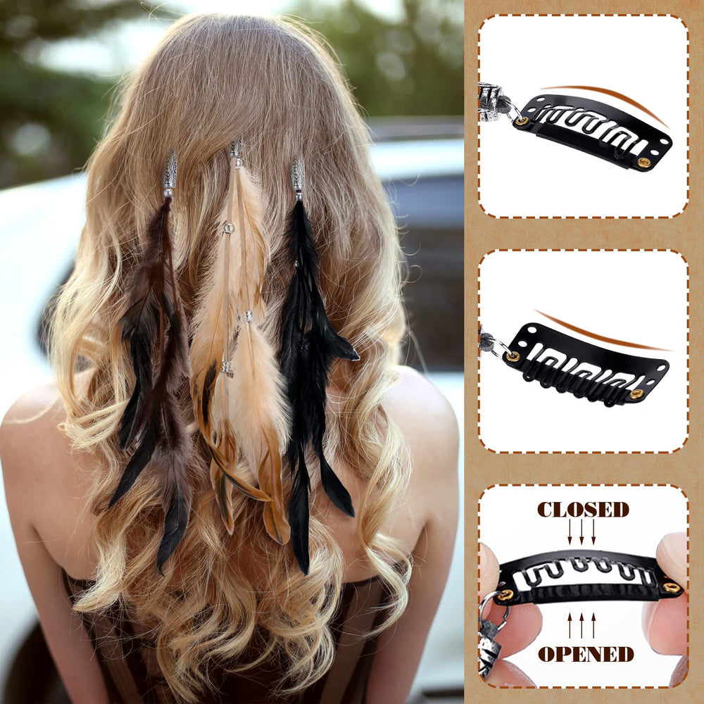 Geyoga mardi-gras-feathers clip-on closeup ideal for cosplay