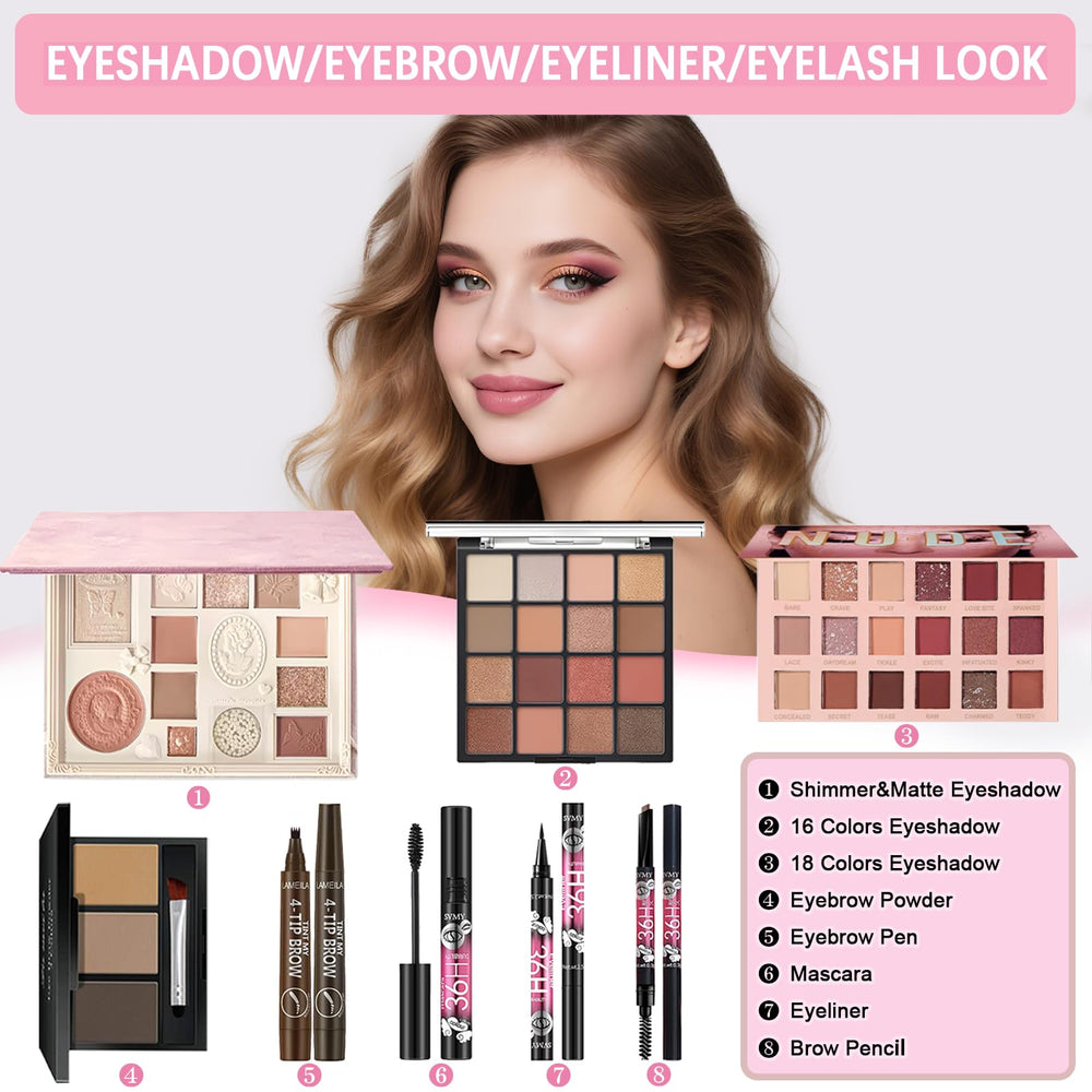 Geyomi All-in-One Makeup Kit lipstick and lip gloss for hydrated color