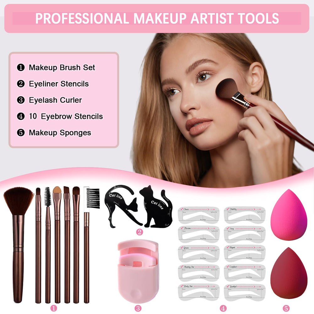 Geyomi All-in-One Makeup Kit pressed powder for a smooth matte finish