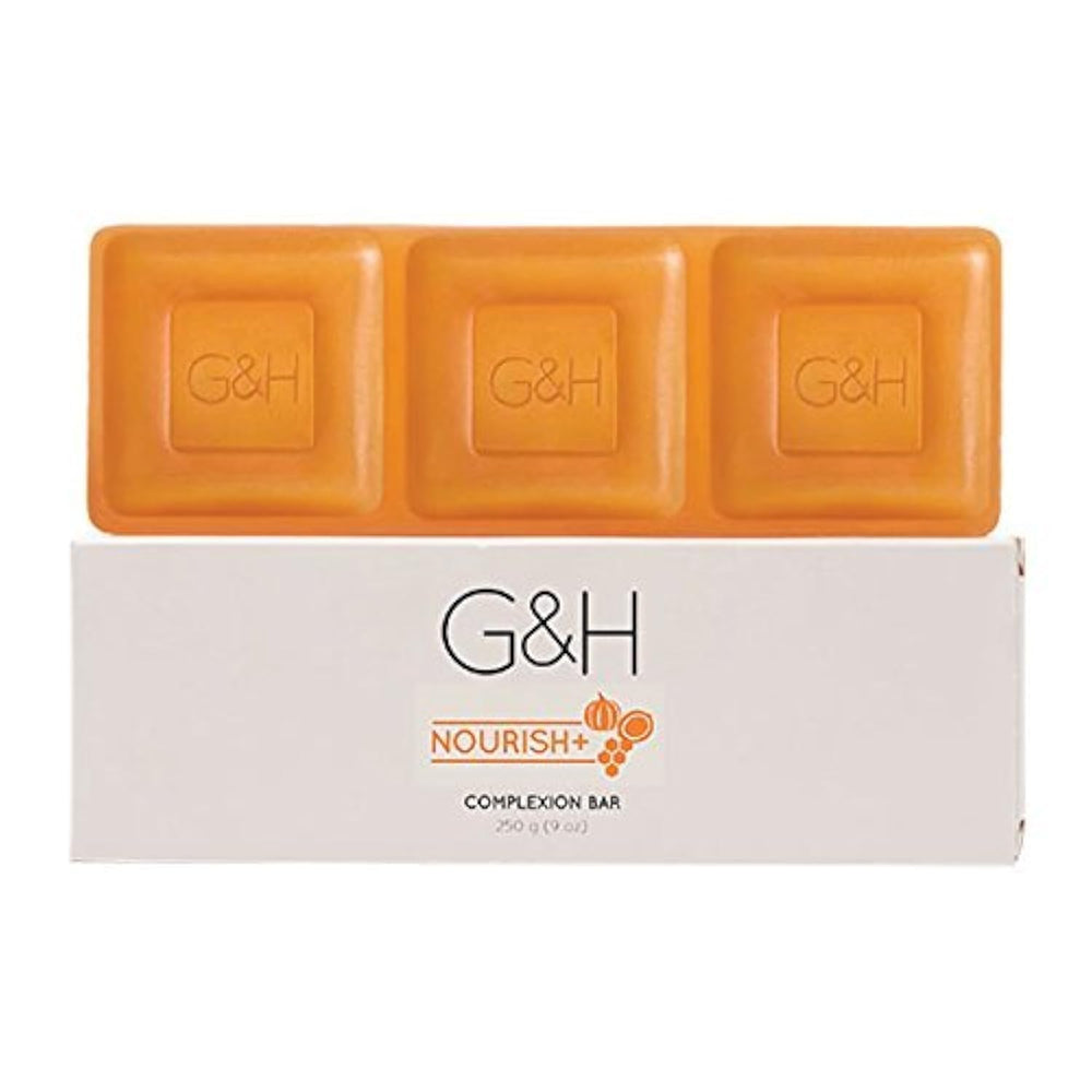 G&H Nourish+ Complexion Bar soap with divisible mold for sharing and gentle daily cleansing.