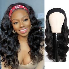 Ghaadd headband wig body wave hair for natural 16-inch look