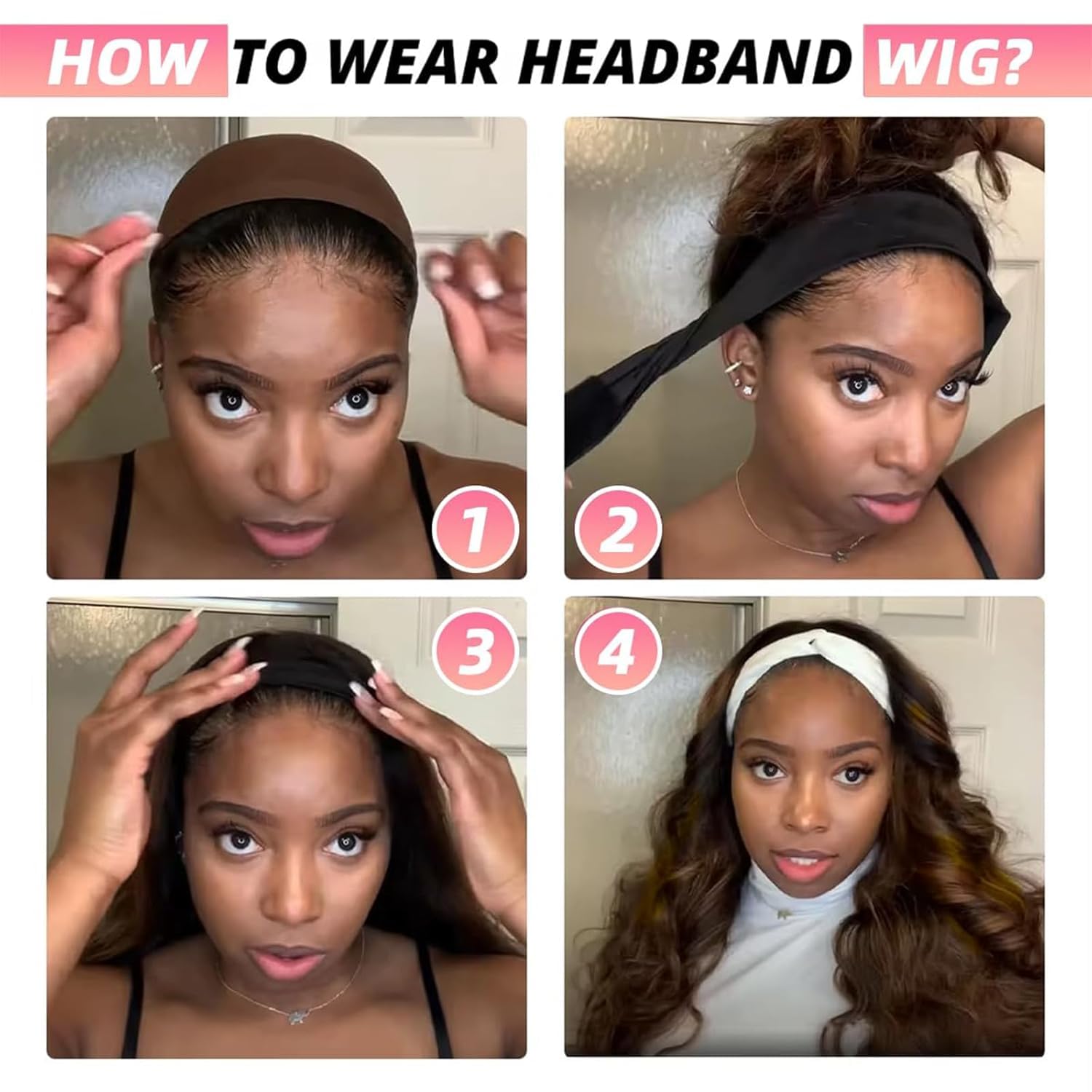 Ghaadd headband wig full-cuticle-aligned hair accepts dyeing and heat styling