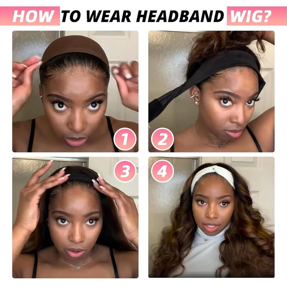 Ghaadd headband wig full-cuticle-aligned hair accepts dyeing and heat styling