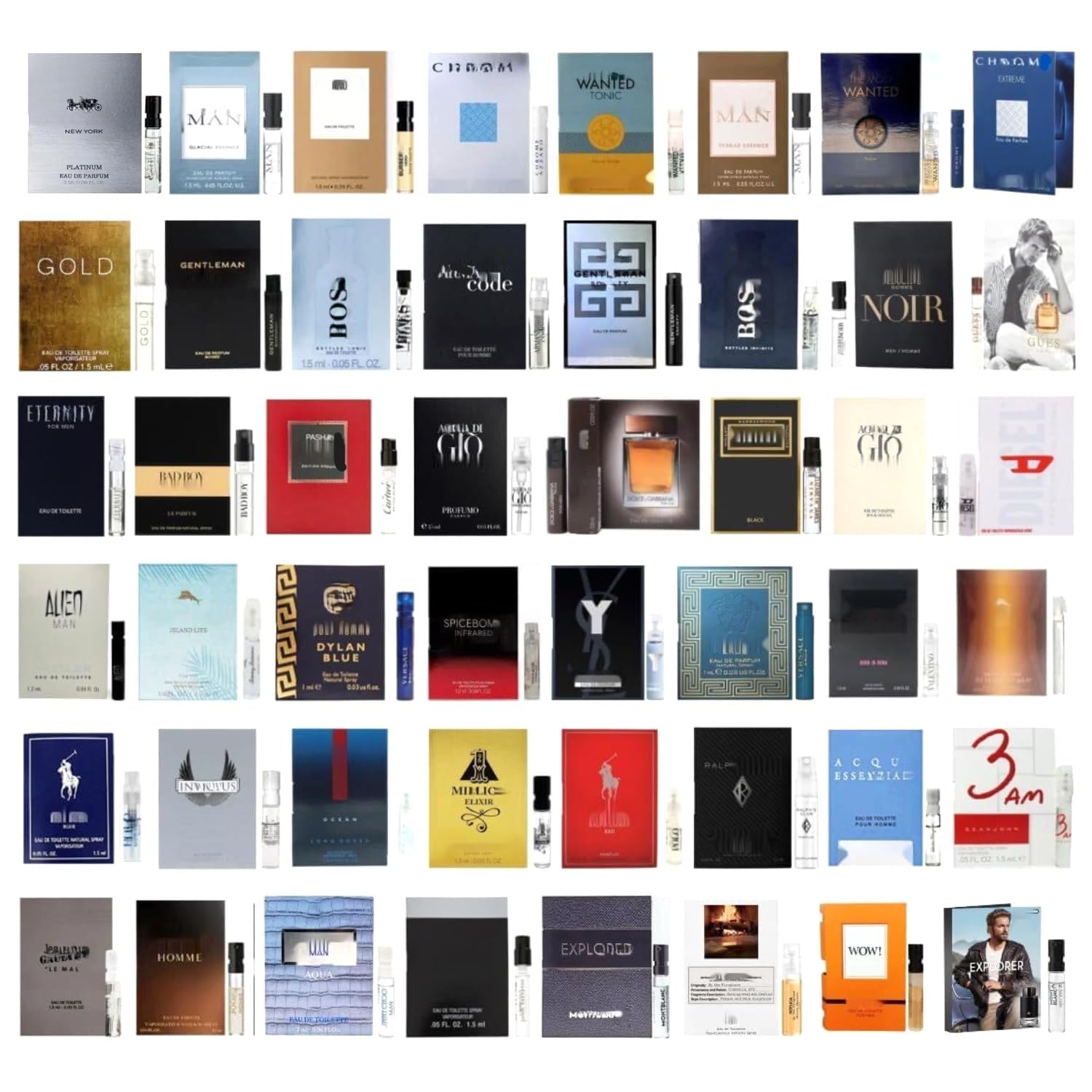 GHBB Cologne 11 Designer sampler vials for men, compact travel-friendly scents to explore