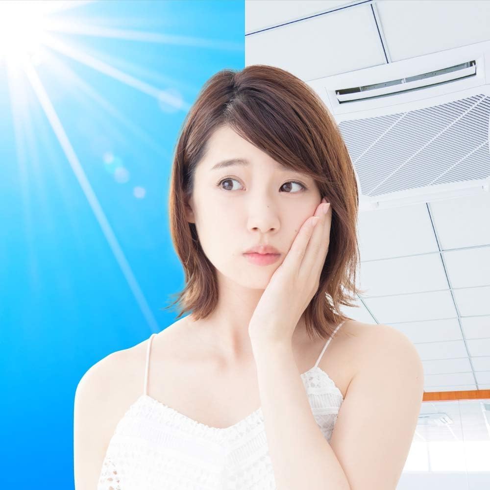 Ghibili sunscreen applied on face demonstrates makeup-base use and smooth finish.