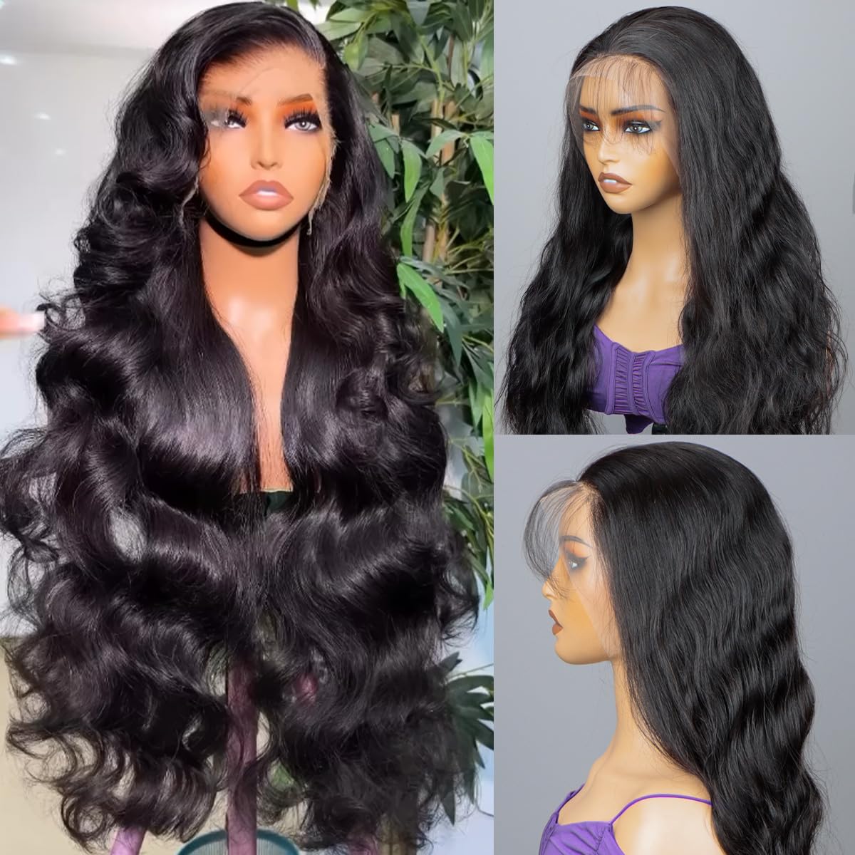 Ghios 30-inch body wave wig front view highlights natural volume.