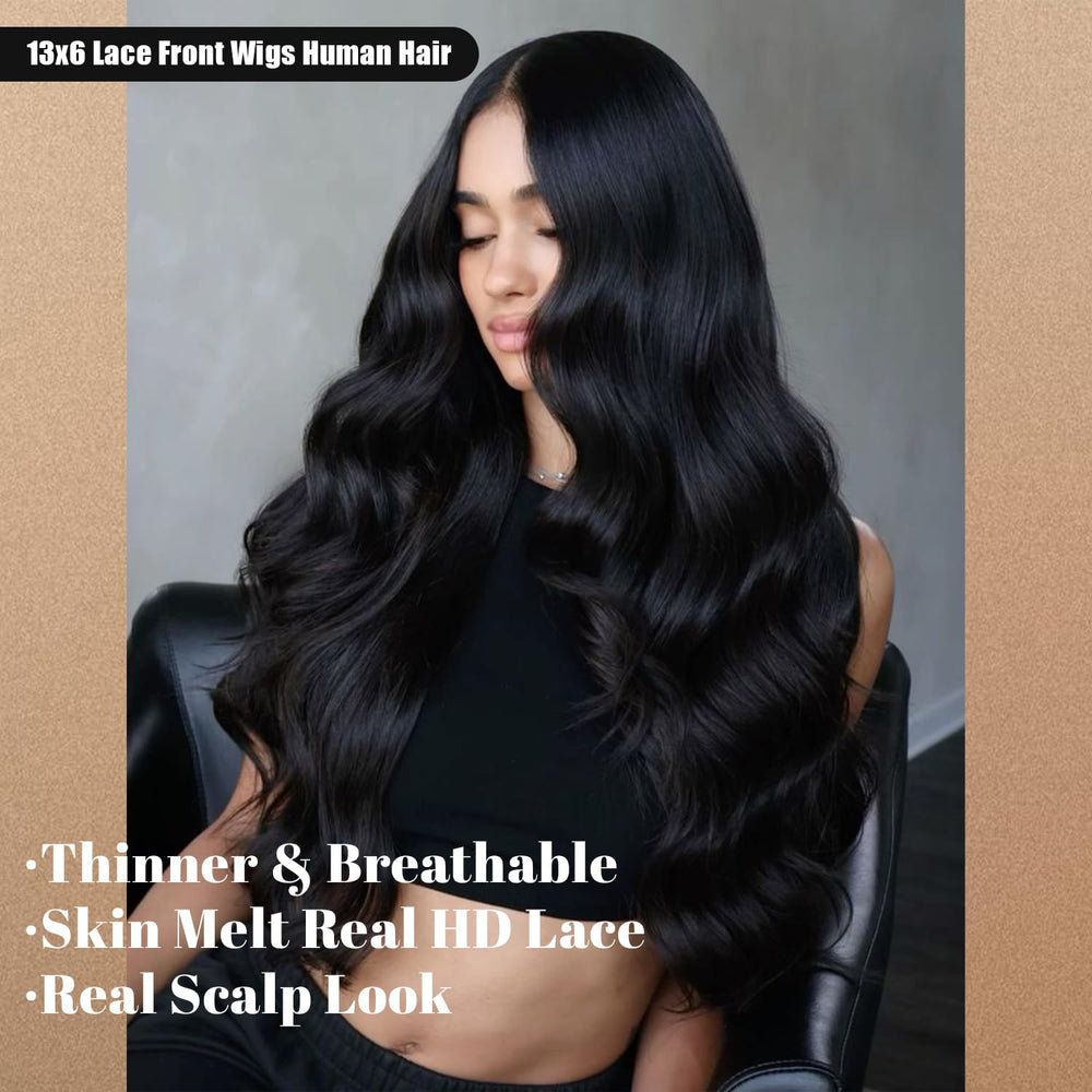 Ghios natural black color wig suits everyday wear and events.