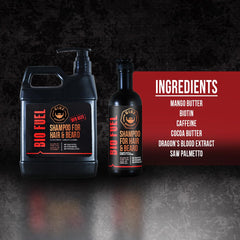 GIBS Bio Fuel Shampoo hair-lather highlights moisturizing and nourishing formula.